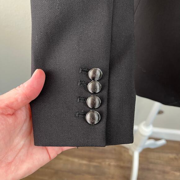 Elie Tahari Black Single Breasted One Button Peak Lapel Blazer Jacket NWT Size 4 - Picture 7 of 14